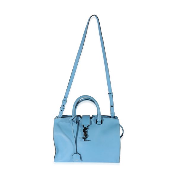 Saint Laurent Blue Leather Downtown Cabas Tote - Picture 4 of 8